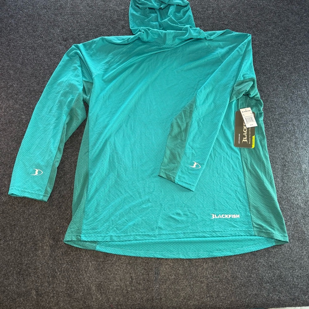 Blackfish Outdoors Teal Long Sleeve Performance Shirt, Angler, Fishing UPF 30+